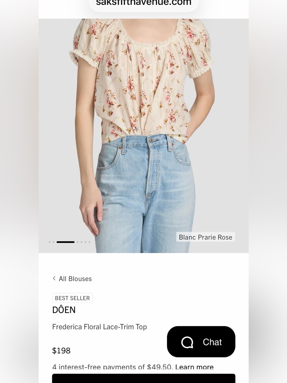 Doen Frederica Top in Fleurs de Provence Small